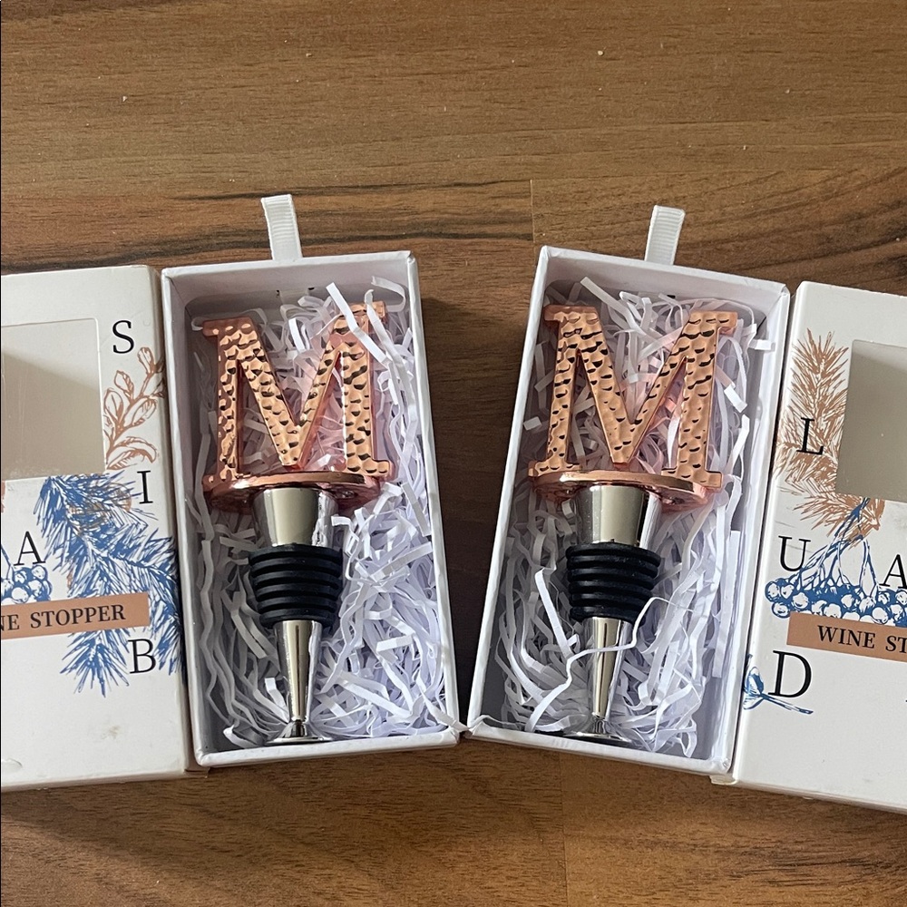 2 Copper Initial “M”Wine Stoppers